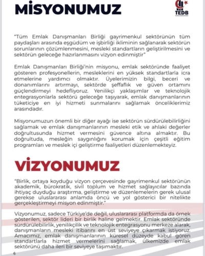 Misyonumıuz ve Vizyonumuz